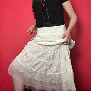 Lacey layered pure white maxi skirt 🤍🤍​​​​​​​​​​​​​​​​​